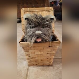 Plush Toto in Woven Basket